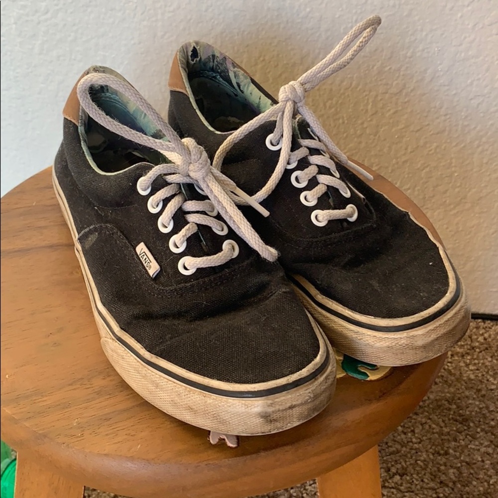 Black and white lace up vans